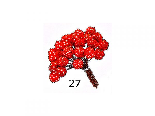 Cod. 27 - Maço de Framboesas com 30 frutinhas de 14 mm