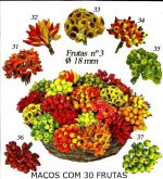 Pacote 10 Mçs-com 30 frutas de 18mm Sortida (Sem a Cesta)