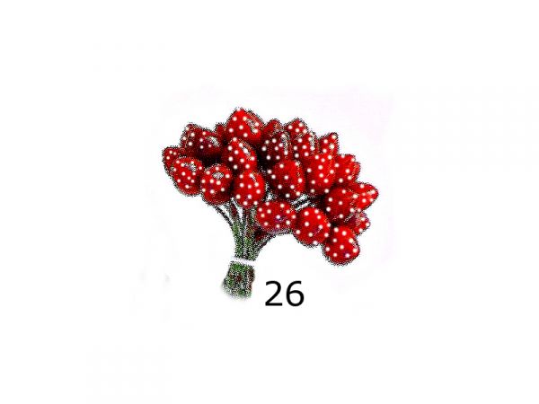 Cod. 26-Maço Morango com 30 frutinhas de 14 mm