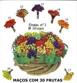 Pacote 10 mçs de 30 frutas - 10mm Sortidas (Sem a Cesta)